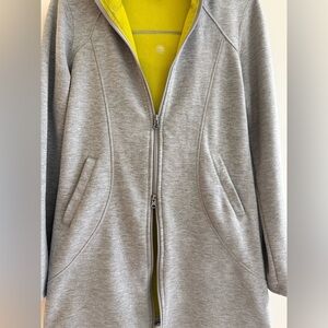 Athleta long length double zip hoodie sweatshirt jacket